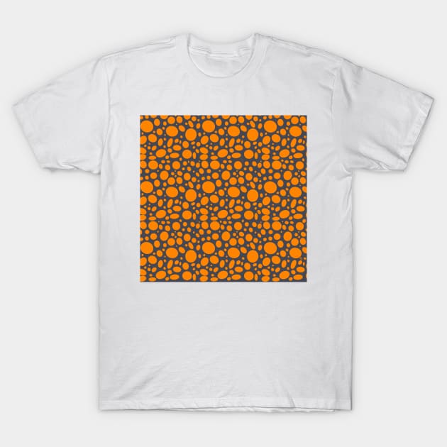 Orange dots on inkwell grey T-Shirt by A_using_colors